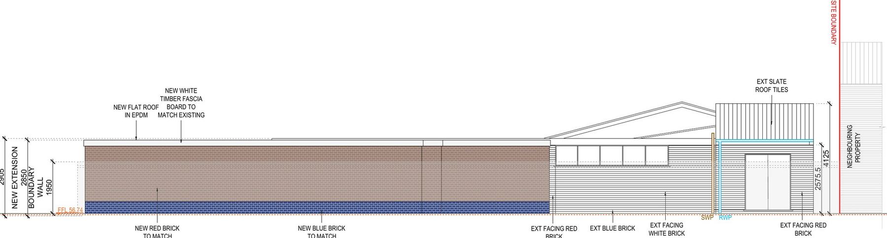 Proposed north elevation